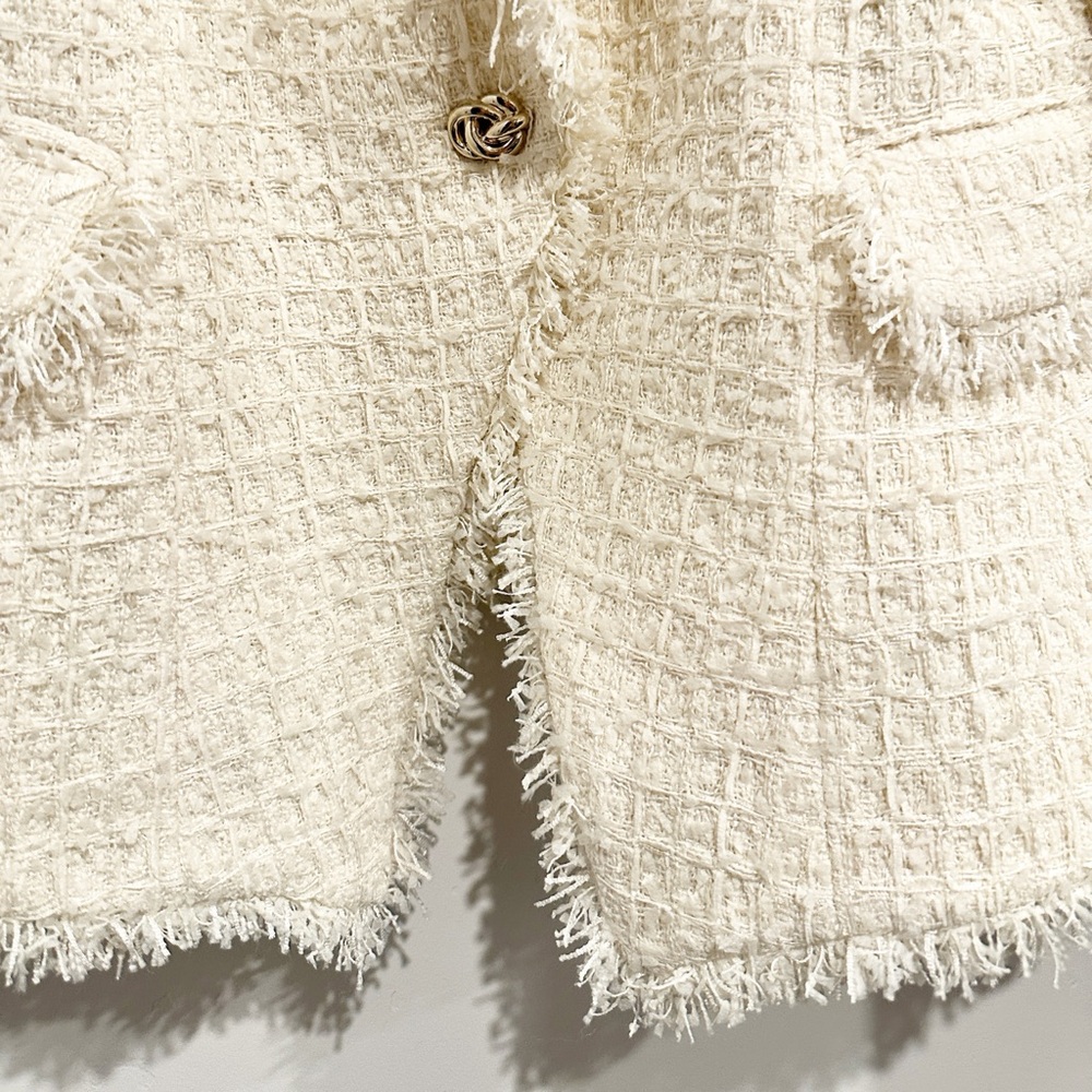 NWT L'Agence Kaisley Tweed Blazer in Vintage White Size 10 - Picture 10 of 16